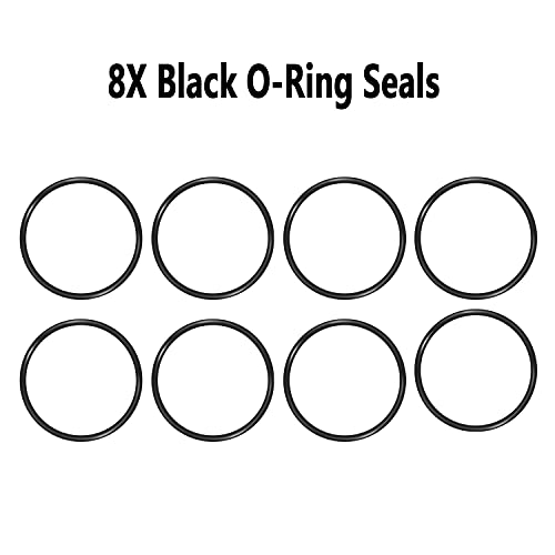 Kujunpao Diesel Nipple Cup Socket Kit Compatible with Ford 6.0L 2003-2007 High Pressure Oil Rail Ball Tube Repair with 8pcs Heavy Duty Viton O-Rings Leakproof and one 1/2" Drive Socket - Image 2