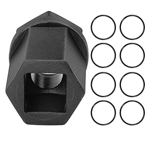 Kujunpao Diesel Nipple Cup Socket Kit Compatible with Ford 6.0L 2003-2007 High Pressure Oil Rail Ball Tube Repair with 8pcs Heavy Duty Viton O-Rings Leakproof and one 1/2" Drive Socket - Image 4