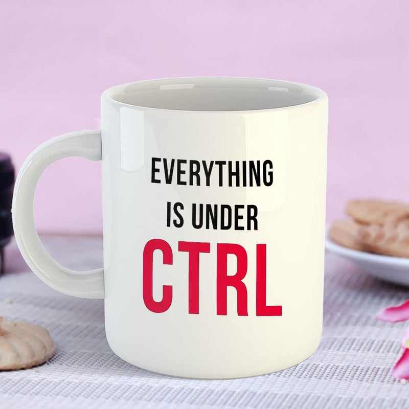 YaaNaa Printed Coffee Mug Coding Theme Everthing is Under CTRL Gifts for Programmers Gifts for Coders Gifts for Colleagues Gifts for Friend Gifts for Software Engineers R2061WH - Image 2