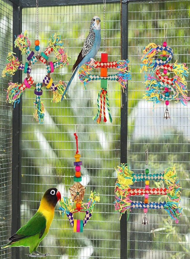 LifeIdeas 5PCS Bird Toys - Foraging, Shredding & Hanging Toys for Small to Medium Parrots, Conures, Cockatiels, Budgies, Lovebirds & Parrotlets - Bird Cage Accessories - Image 3