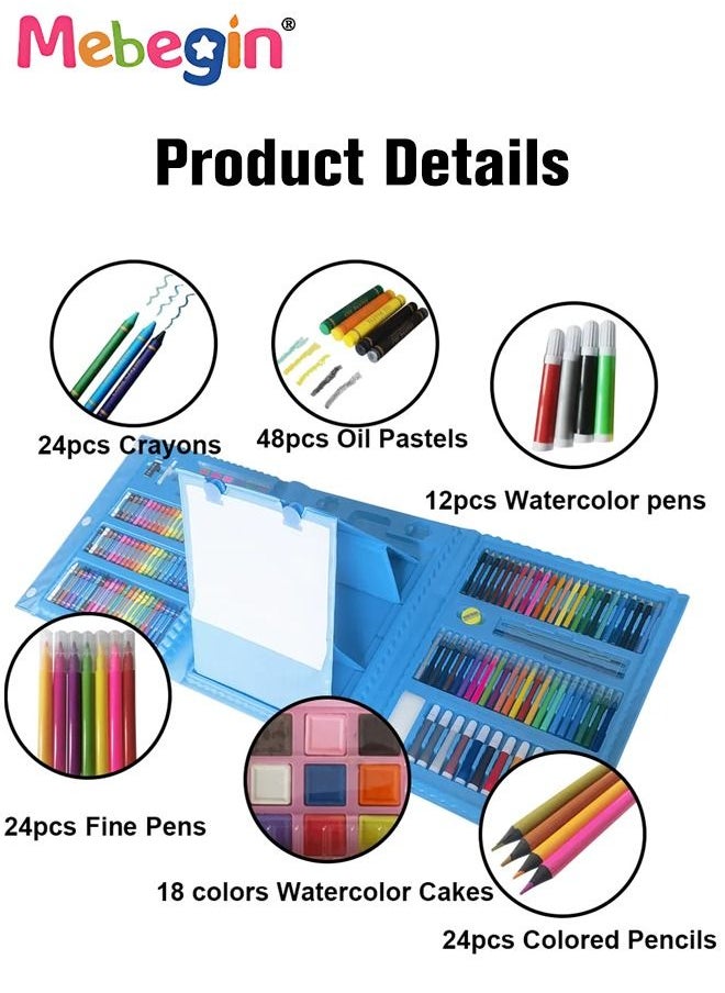 MEBEGIN 228 Art Supplies, Drawing Kit with Double Sided Trifold Easel, Deluxe Colouring Art Set with 30 Drawing Paper and Rich Drawing Accessaries, Easy to Carry, Ideal Gift for Beginners and Kids Aged 3+  - Image 3