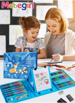 MEBEGIN 228 Art Supplies, Drawing Kit with Double Sided Trifold Easel, Deluxe Colouring Art Set with 30 Drawing Paper and Rich Drawing Accessaries, Easy to Carry, Ideal Gift for Beginners and Kids Aged 3+  - Image 1