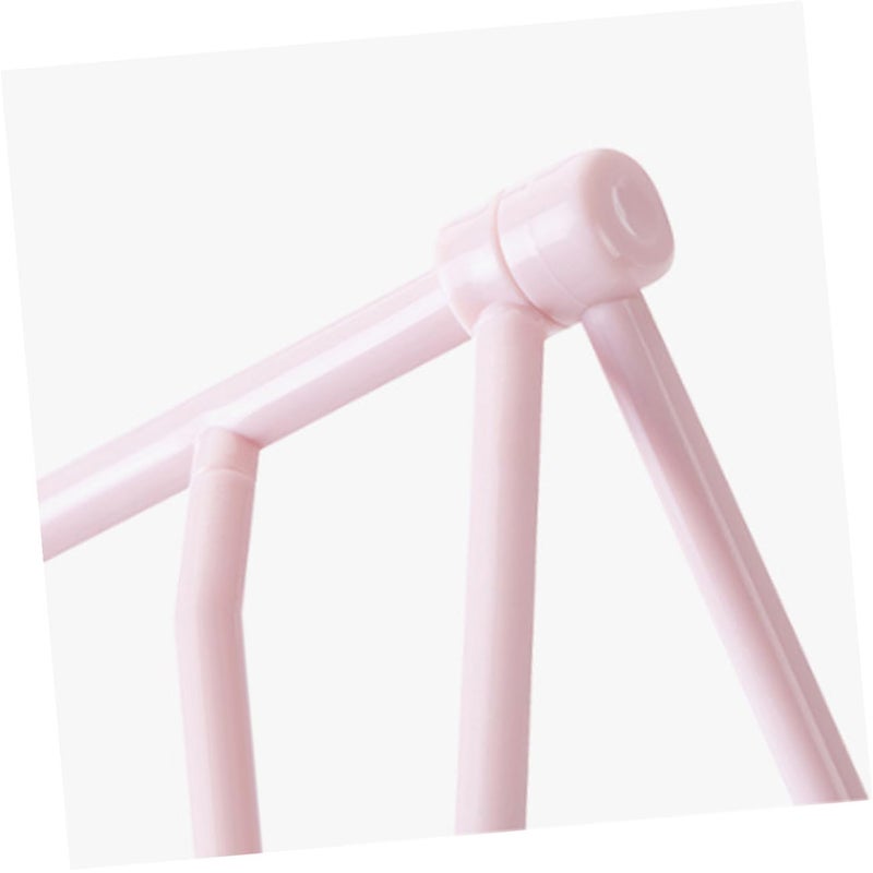 Foldable Vertical Towel Rack Light Pink Space Saving For Kitchen Bathroom - Image 5