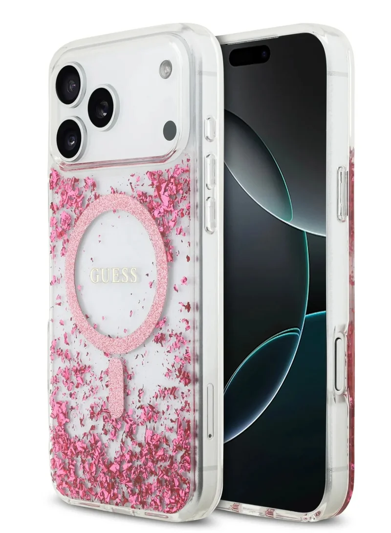 GUESS iPhone 17 Pro Max MagSafe Case / Glitter Pattern Case Cover - Pink