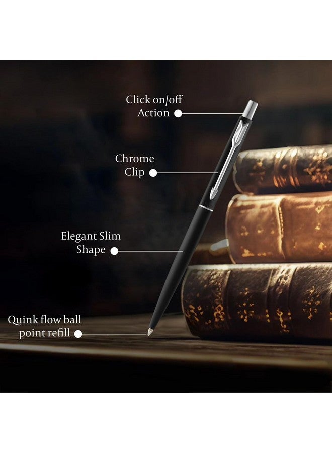 PARKER Classic Matte Black Chrome Trim Ball Pen| Ink Color - Blue | Perfect For Professional Use | Elite Pen For Corporate Purposes - Image 5