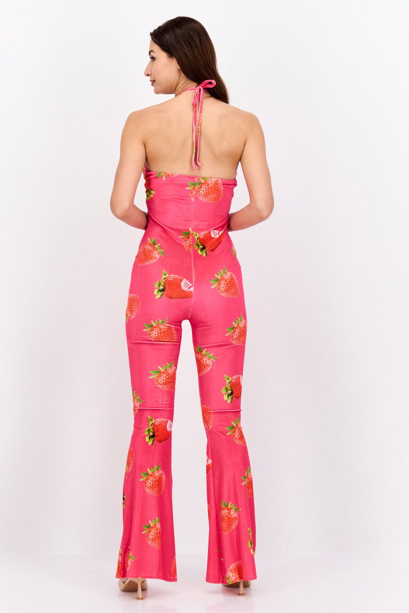 Vintage Supply بدلات نسائية بدون أكمام مطبوعة بالكامل، مجموعة وردية - Image 2