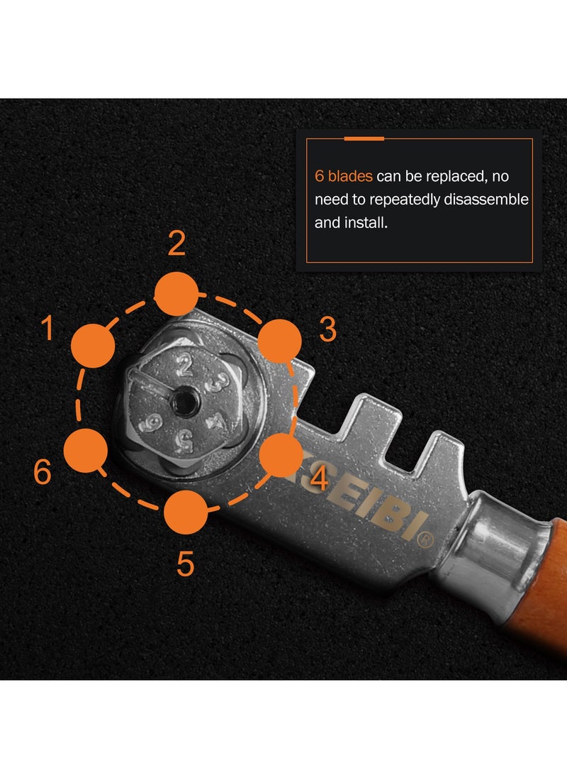 KSEIBI Six Wheel Cutter/Wood, "125MM 3-10MM, Chrome Plated, for Carpentry and Woodworking, Flooring Installation, Trimming and Molding Installation, Woodworking and DIY Home Improvement.  - Image 5