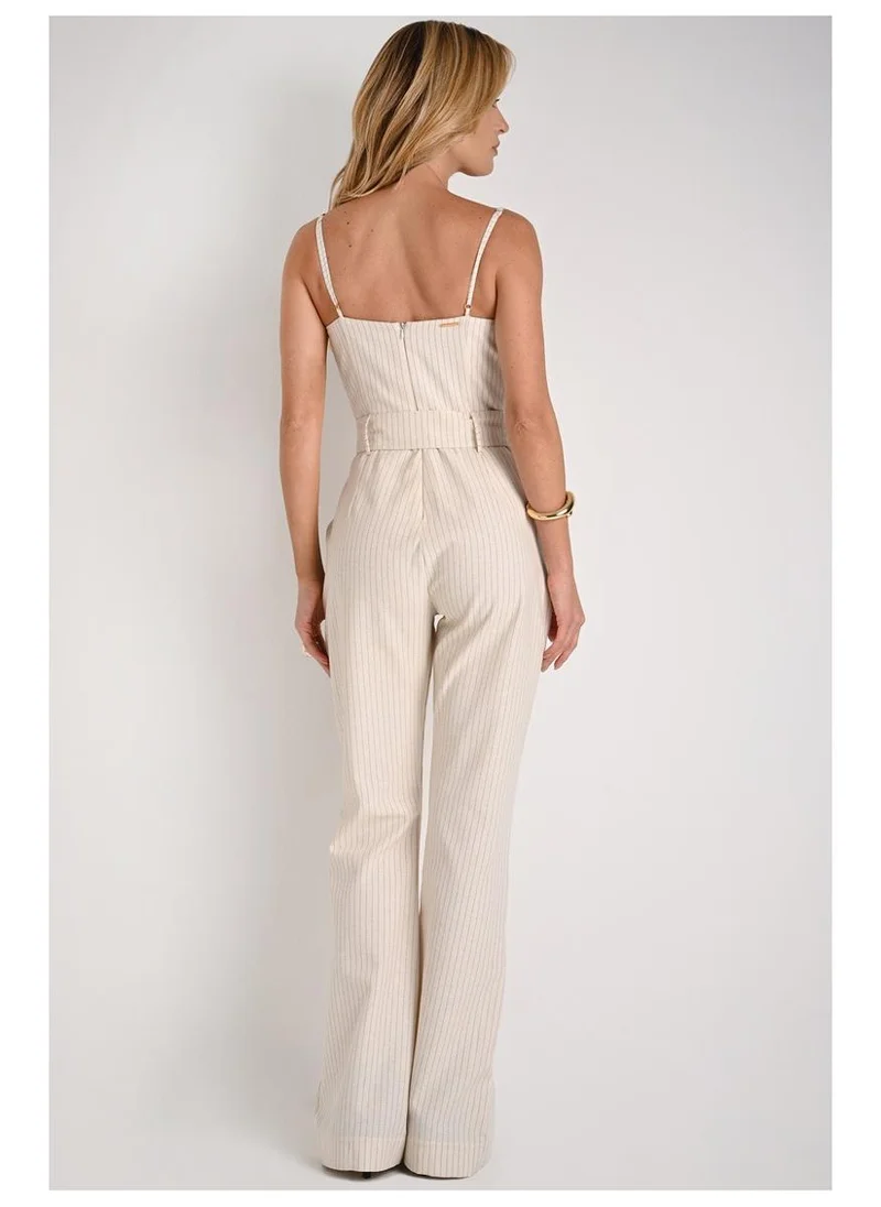 Carmen Steffens  Striped Front Wrap Jumpsuit for Women | Best Price UAE