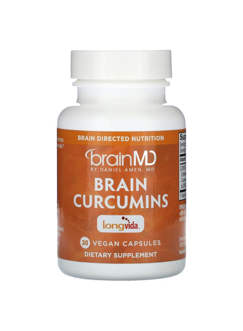 Brain Curcumins, 30 Vegan Capsules (400 mg per Capsule)