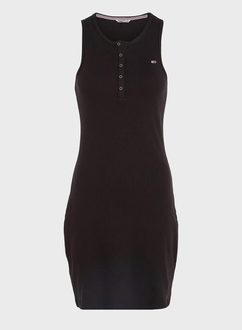TOMMY JEANS Button Detail Bodycon Dress