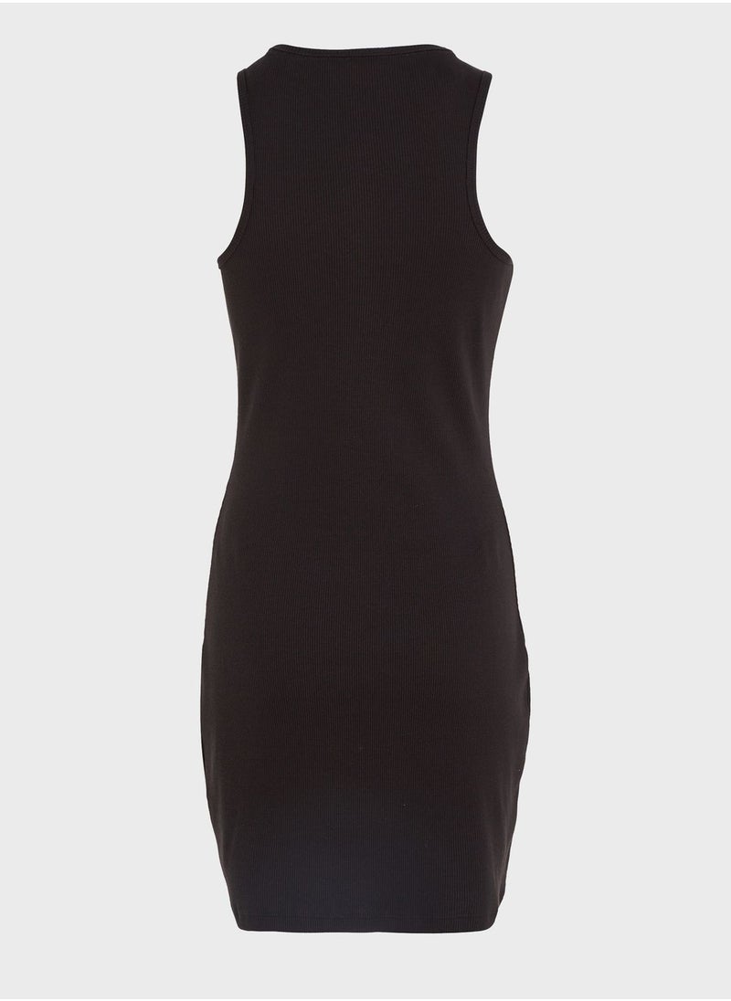 Button Detail Bodycon Dress