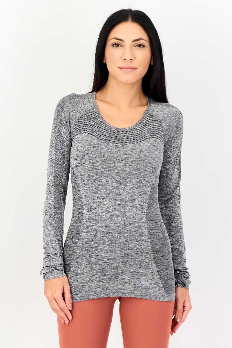 Nike Women Sportswear Fit Long Sleeve Outdoor T Shirt, Grey - Image 1