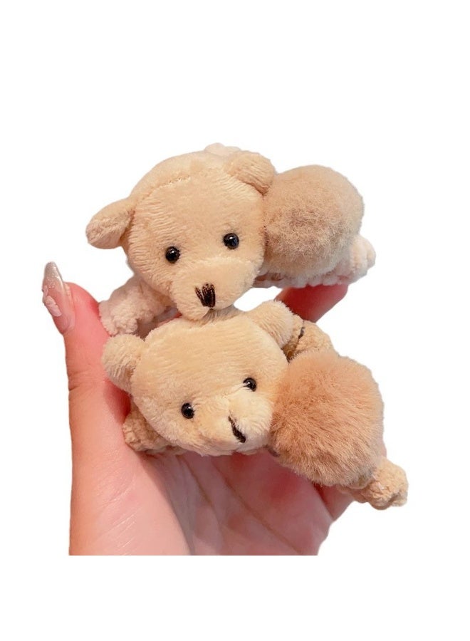 Plush Bear Shark Clip | Perfect for Middle Eastern daily life, a heartwarming gift for Ramadan/Eid al-Fitr. 【Milk Coffee】+【Milk White】2PCS - Image 2