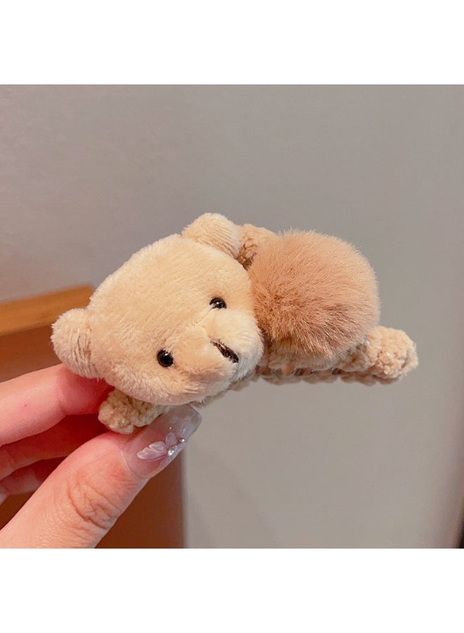 Plush Bear Shark Clip | Perfect for Middle Eastern daily life, a heartwarming gift for Ramadan/Eid al-Fitr. 【Milk Coffee】+【Milk White】2PCS - Image 5