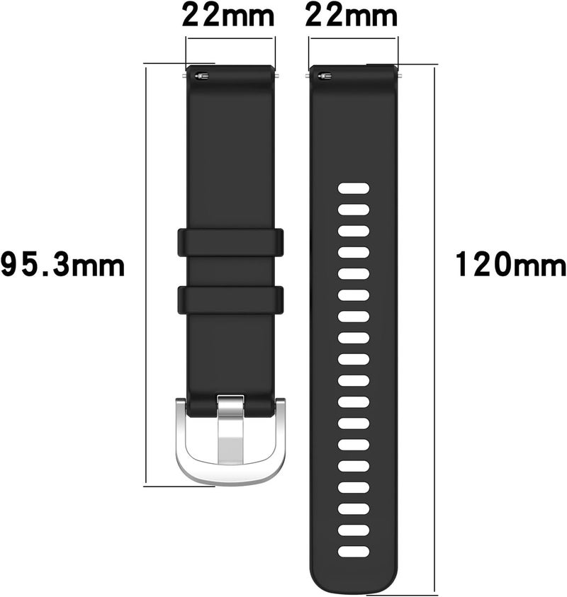 Disscool Replacement Wristbands Compatible with Garmin Venu 3/Venu 2, 22mm Adjustable Soft Silicone Wrist Strap with Quick Release Watch Accessories(Black) - Image 2
