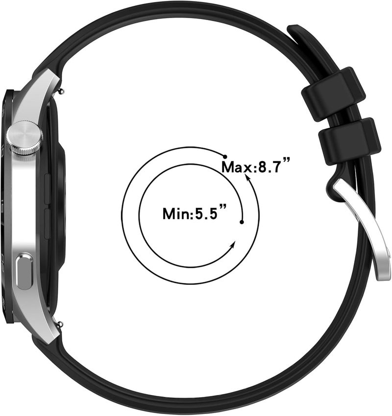 Disscool Replacement Wristbands Compatible with Garmin Venu 3/Venu 2, 22mm Adjustable Soft Silicone Wrist Strap with Quick Release Watch Accessories(Black) - Image 3