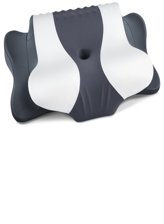 DONAMA Cervical Neck Pillow for Pain Relief, Cervical Pillow with Memory Foam Ergonomic Pillows with Dual Heights for Back, Stomach and Side Sleepers Kids' Floor Pillows Cushions (Light Grey, 27×15") - Image 1