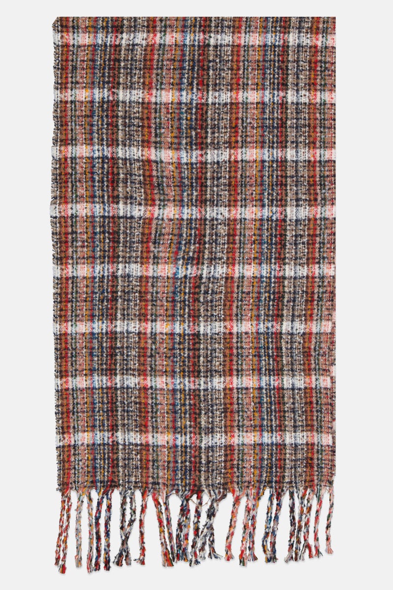Max Studio Women Plaid Scarves 180 x 75 cm, Black  - Image 2