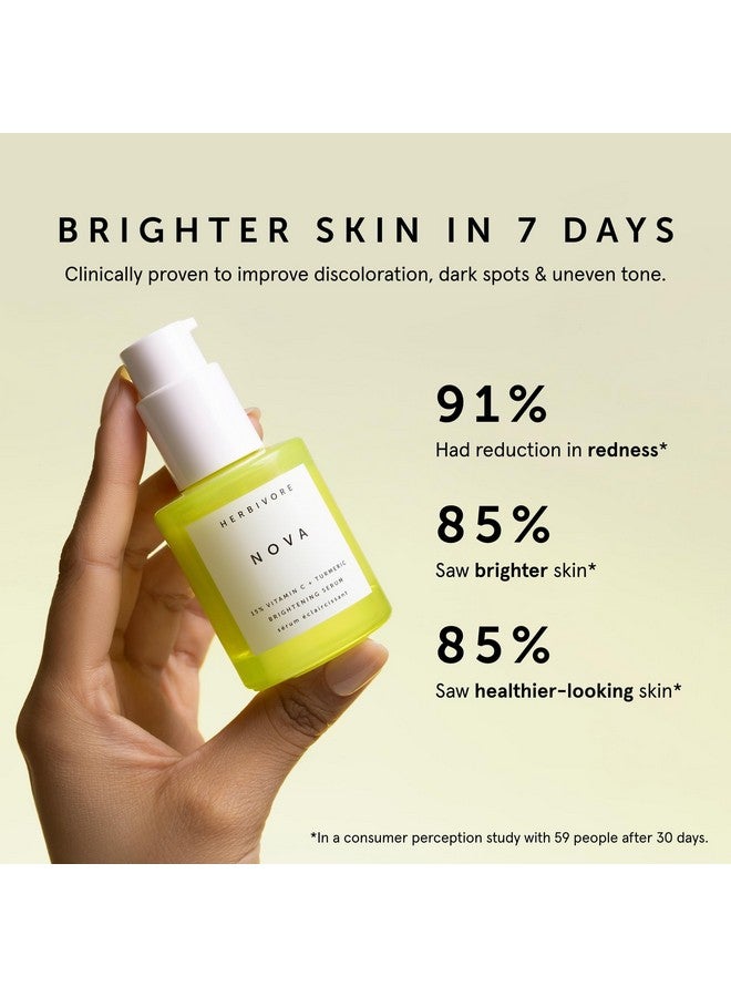 HERBIVORE Nova Brightening Serum for Face - 15% Vitamin C + Turmeric to Visibly Improve the Look of Dark Spots and Even Skin Tone, Plant-based, Vegan, Cruelty-free, 30mL /1 oz - Image 5