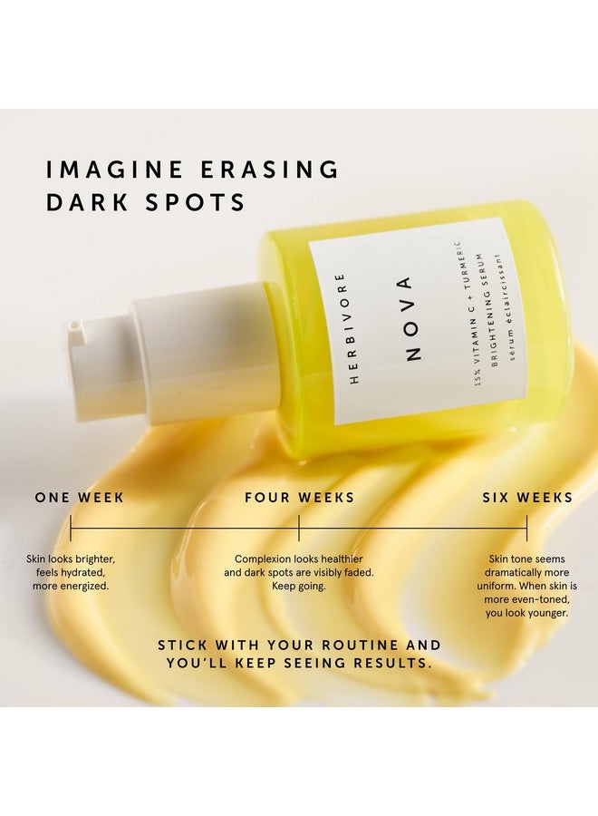 HERBIVORE Nova Brightening Serum for Face - 15% Vitamin C + Turmeric to Visibly Improve the Look of Dark Spots and Even Skin Tone, Plant-based, Vegan, Cruelty-free, 30mL /1 oz - Image 2