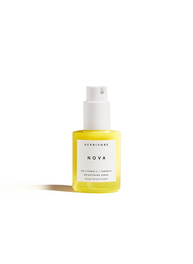 HERBIVORE Nova Brightening Serum for Face - 15% Vitamin C + Turmeric to Visibly Improve the Look of Dark Spots and Even Skin Tone, Plant-based, Vegan, Cruelty-free, 30mL /1 oz - Image 1