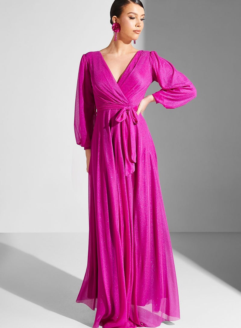 Khizana Sparkling Fuchsia Gown Dress  - Image 4