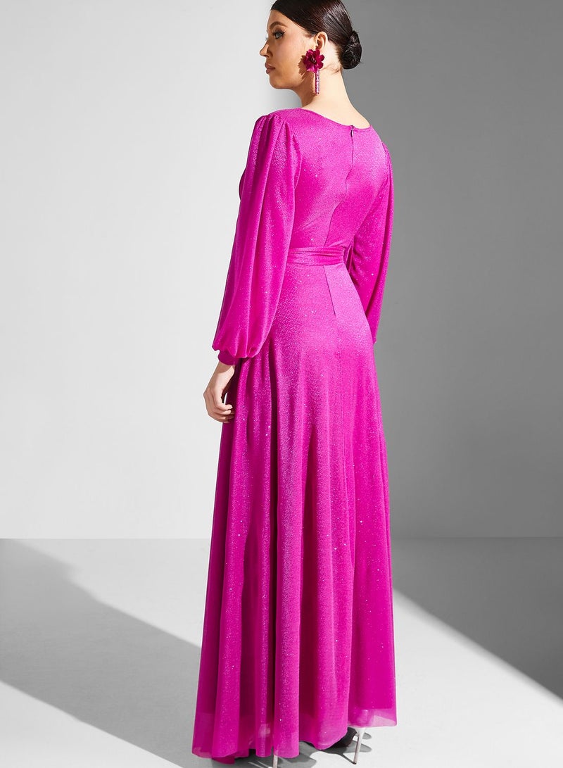 Khizana Sparkling Fuchsia Gown Dress  - Image 2