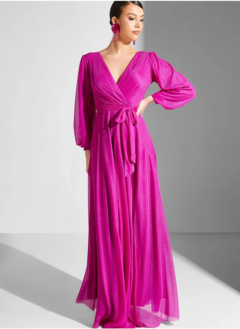 Khizana Shimmer Wrap Dress