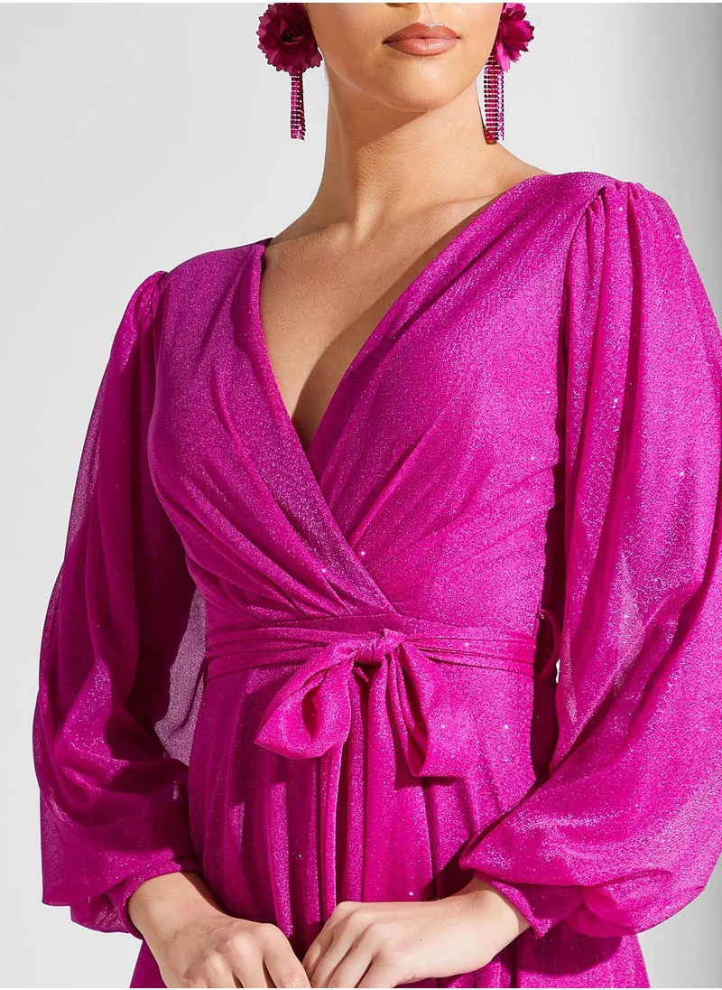 Khizana Shimmer Wrap Dress