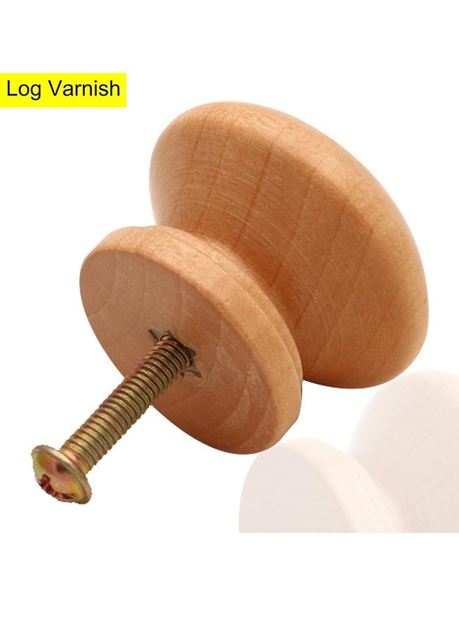 إم إكس إن 12 قطعة من مقابض الخزائن/مقابض الأدراج الخشبية مع براغي، مقابض خشبية مستديرة على شكل فطر للأدراج والخزائن ودواليب الملابس - Image 3