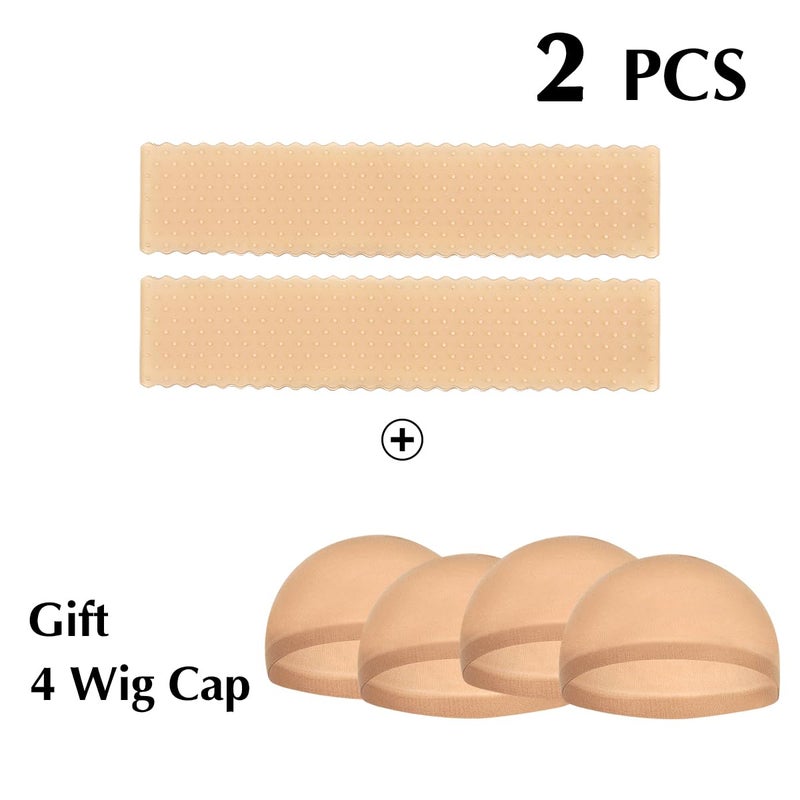 Yuest 2 Pcs Silicone Wig Grip Band for Lace Front, Adjustable Wig Gripper Headband for Women (Beige) - Image 2