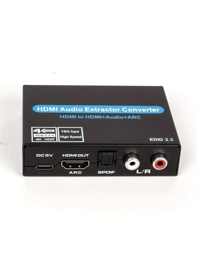 V8D Color 4K60Hz HDTV Audio Extractor Adapter with Fiber Optic Toslink SPDIF 3 5mm USB Powered 1080P 3D Support - Image 5