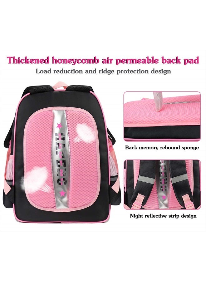 FEWOFJ Cute Pink Backpacks with Lunch Bag for Teen Girls, Kids Backpack for Toddler Preschool Bookbags Elementary School Bags  - Image 4