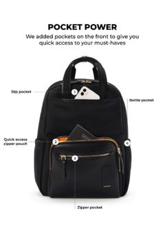 Mokobara MOKOBARA The Sundae Backpack Soft Nylon Water-Resistant 15" Laptop Bag with Luggage Sleeve for Work, Travel, and Daily Use for Women Black  - Image 4