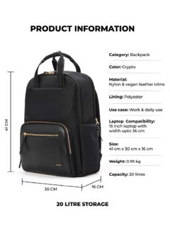 Mokobara MOKOBARA The Sundae Backpack Soft Nylon Water-Resistant 15" Laptop Bag with Luggage Sleeve for Work, Travel, and Daily Use for Women Black  - Image 2