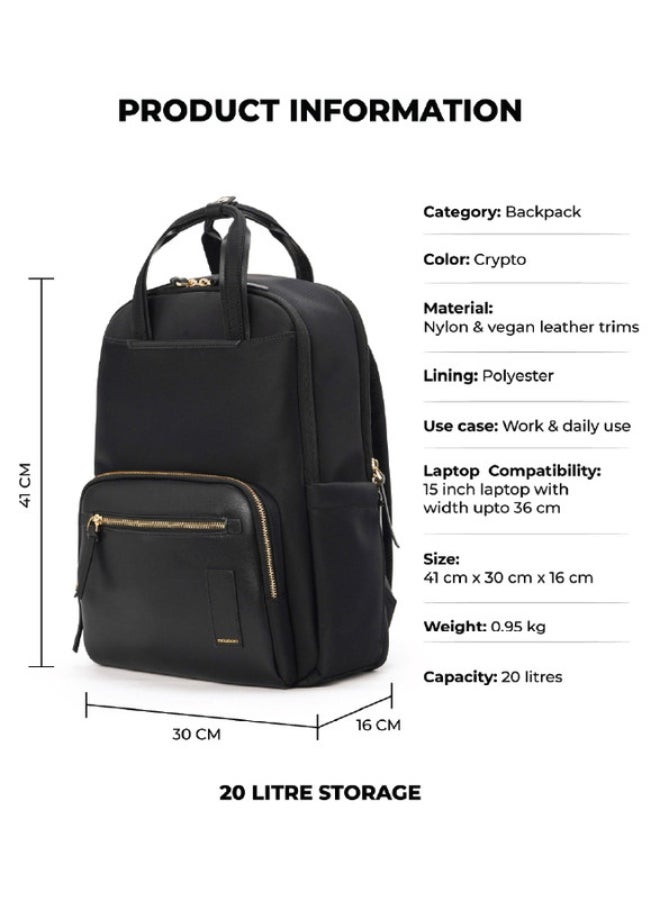 Mokobara MOKOBARA The Sundae Backpack Soft Nylon Water-Resistant 15" Laptop Bag with Luggage Sleeve for Work, Travel, and Daily Use for Women Black  - Image 2