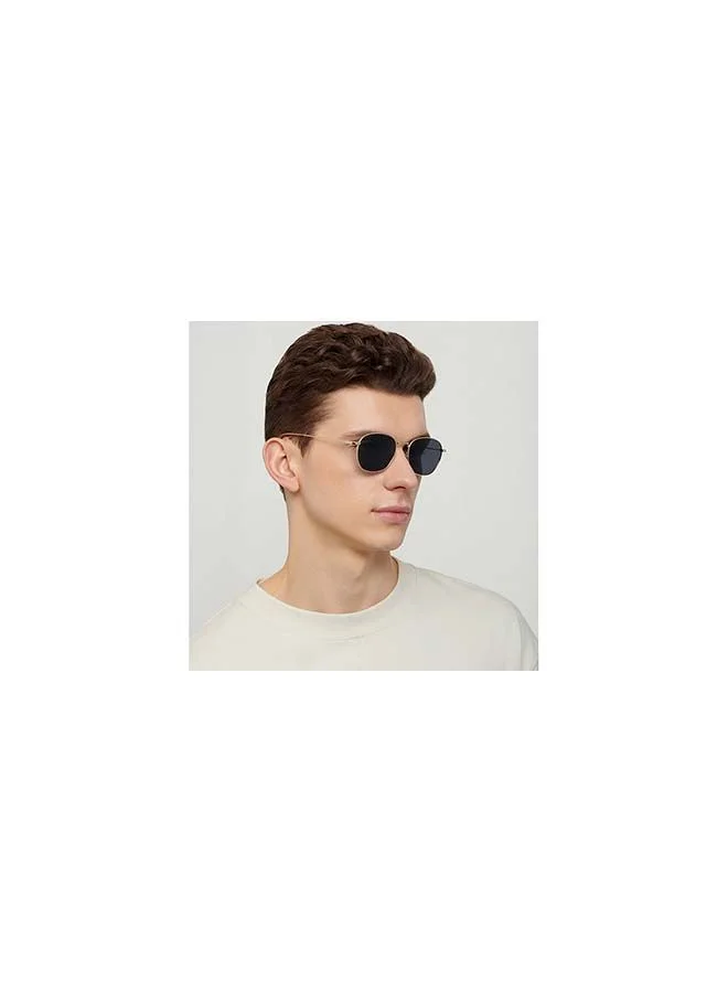 VINCENT CHASE Vintage Full Rim Round Frame Polarized & UV Protected Sunglasses VC S13132 - 52mm - Gold