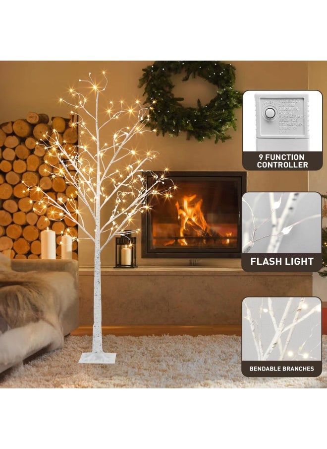 Generic - White Birch Tree With 288 Led Fairy Lights Warm White Prelit Tree For Home Indoor Party Wedding Holiday Outdoor Decorations - Image 1