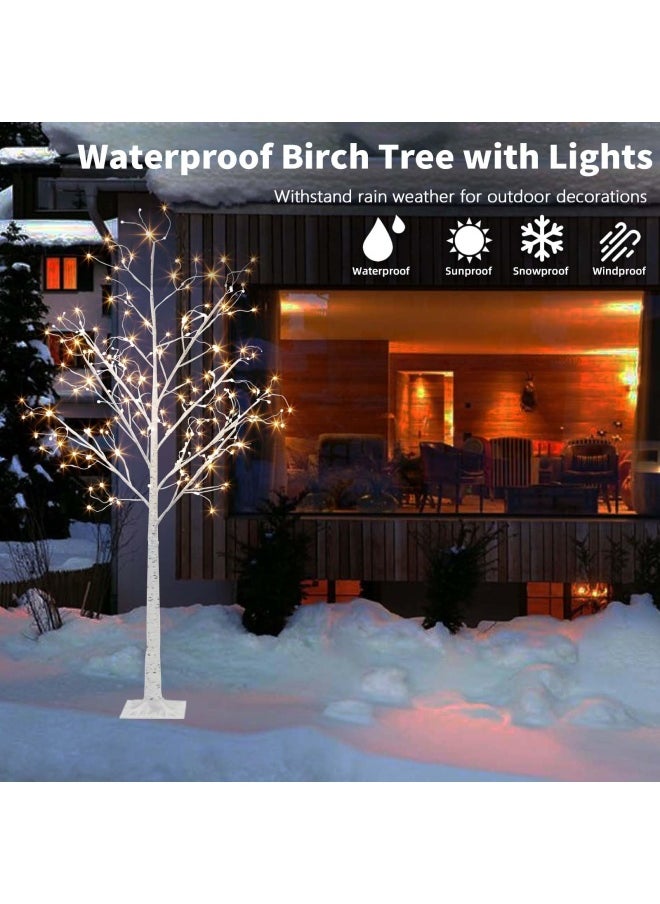 Generic - White Birch Tree With 288 Led Fairy Lights Warm White Prelit Tree For Home Indoor Party Wedding Holiday Outdoor Decorations - Image 1
