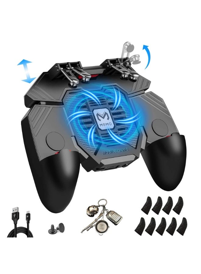 Memo PUBG Mobile Controller with Phone Cooler 4000mAh Built-in Battery for PUBG/Knives Out/Call of Duty, PUBG Game L2R2 Triggers for 4.7-6.5" Android Phones and iPhone - Image 1