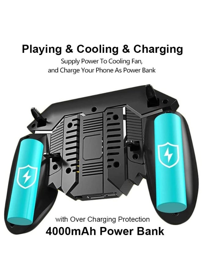 Memo PUBG Mobile Controller with Phone Cooler 4000mAh Built-in Battery for PUBG/Knives Out/Call of Duty, PUBG Game L2R2 Triggers for 4.7-6.5" Android Phones and iPhone - Image 3