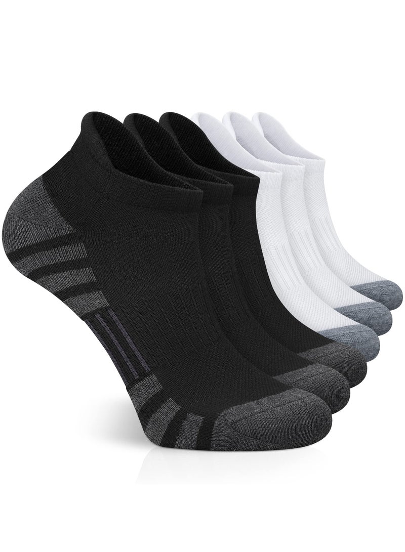 Excefore Ankle Athletic Running Socks Cushioned Breathable Low Cut Sports Tab Socks for Men and Women (6 Pairs) - Image 1