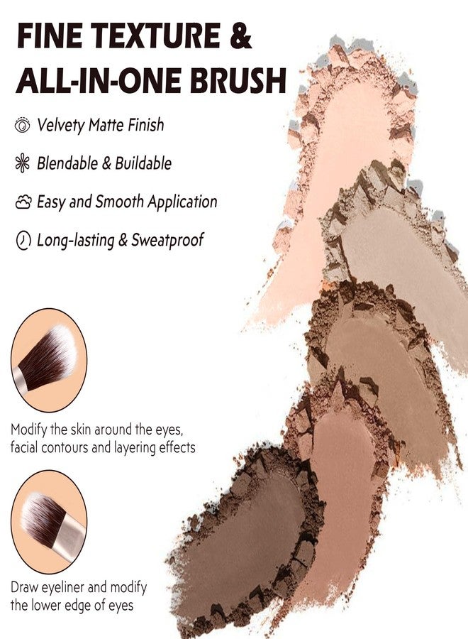 لسكسيا لوحة ظلال العيون غير اللامعة من LSxia بخمسة ألوان مع فرشاة - لوحة ظلال عيون بألوان محايدة، نيود، بني رمادي، مكياج عيون طبيعي مقاوم للماء بألوان باردة للعيون الخضراء والزرقاء والبنية، ومكياج سموكي، 02# - Image 5