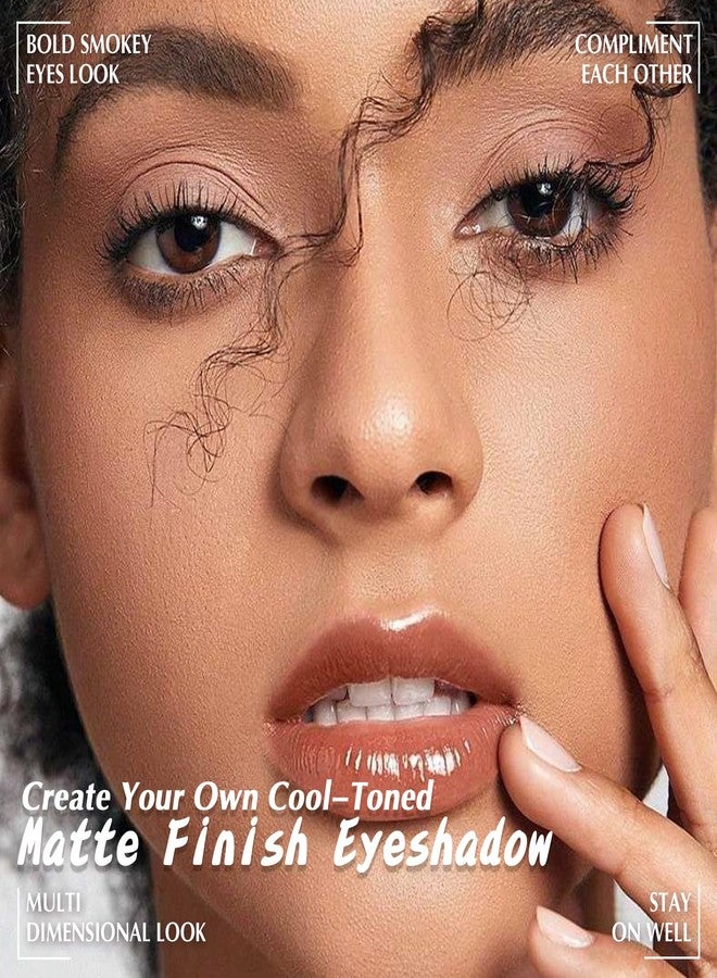 لسكسيا لوحة ظلال العيون غير اللامعة من LSxia بخمسة ألوان مع فرشاة - لوحة ظلال عيون بألوان محايدة، نيود، بني رمادي، مكياج عيون طبيعي مقاوم للماء بألوان باردة للعيون الخضراء والزرقاء والبنية، ومكياج سموكي، 02# - Image 2