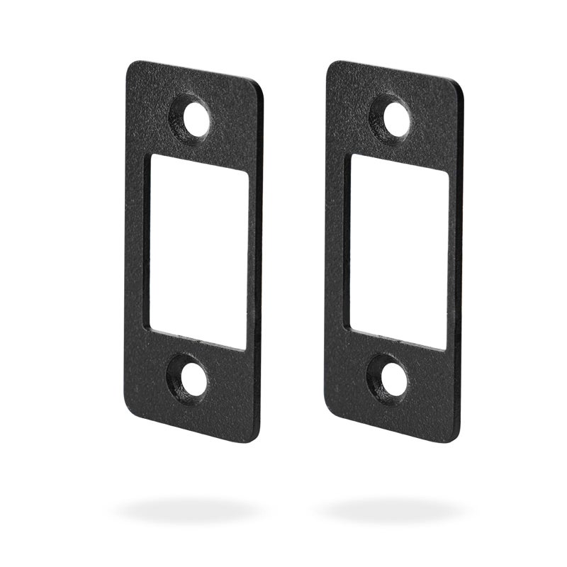 Mosecyou Deadbolt Strike Plates 2 Pack  Narrow Side To Repair Dead Bolt Won'T Latch Close  Solution For Misalignment/Jamming/Sticking(2  Matte Black) - Image 1