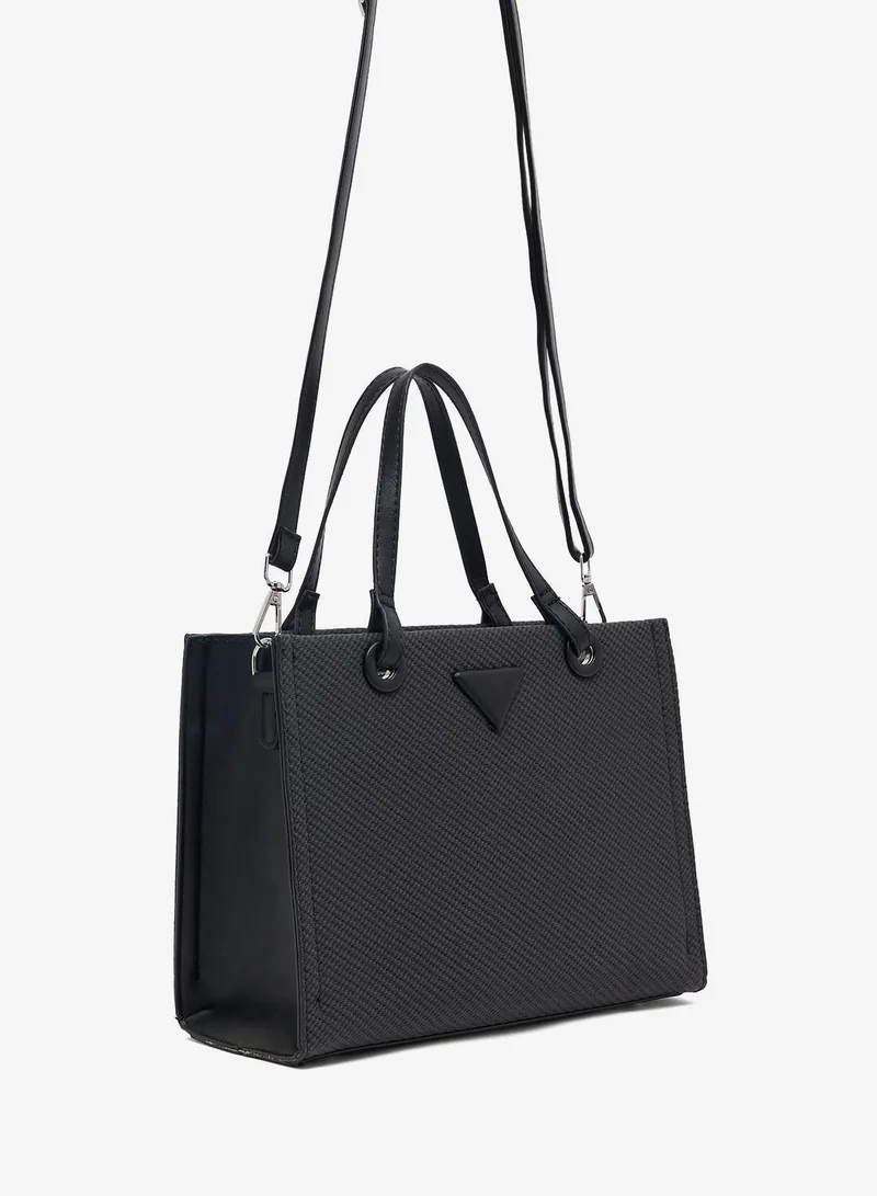 Khizana Black classic top handle satchel with strap for Women | Best Price UAE