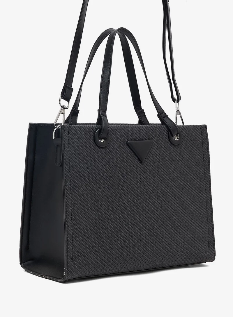 Khizana Black classic top handle satchel with strap for Women | Best Price UAE