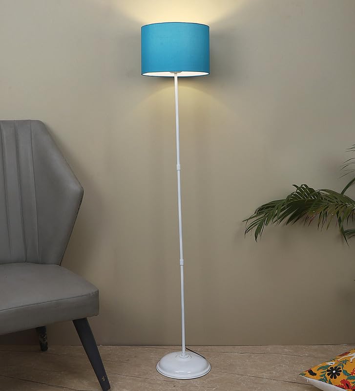 tu casa Metal Floor Lamp (Foldable) - Standing Lamp for Living Room & Bedroom, Elegant Home Decor Item, (Aqua Shade) - Image 2
