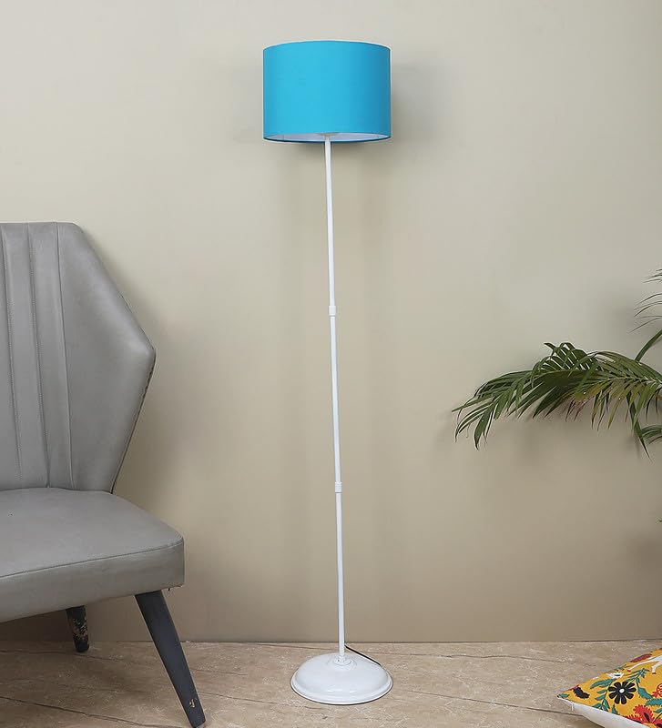 tu casa Metal Floor Lamp (Foldable) - Standing Lamp for Living Room & Bedroom, Elegant Home Decor Item, (Aqua Shade) - Image 3