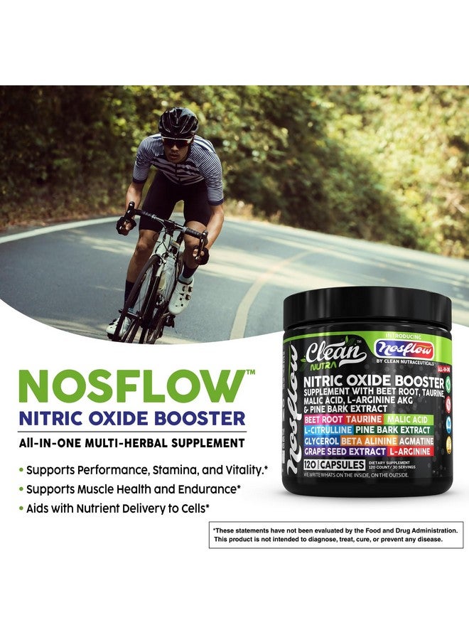 Clean Nutraceuticals مكملات أكسيد النيتريك للرجال من نوس فلو | جذر الشمندر، التورين، L-أرجينين، حمض الماليك، L-أرجينين، L-سيترولين، لحاء الصنوبر، الجلسرين، الأجمتين، بذور العنب، فيتامين C، فيتامين B12، فيتامين B3 من كلين نوترا - Image 4